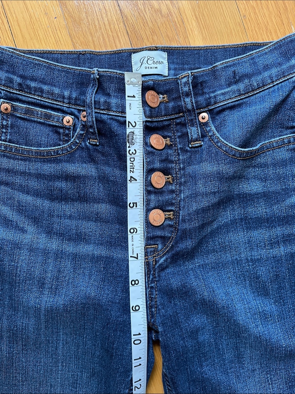 J.Crew Denim Billie Demi Boot Crop Dark Wash Raw Hem Button Fly Classic Jeans - Picture 7 of 14